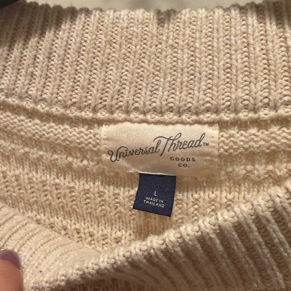 Universal Thread Cream Ribbed Sweater - Picture 4 of 5